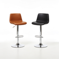 sofatableas.com Bar Chairs, Set of 2 Counter Height Saddle Stools with Curved Surface, 24.8 Inches, 2.4" Thick Upholstery, for Kitchen and Dining Room, Brown and Black BC10BY01